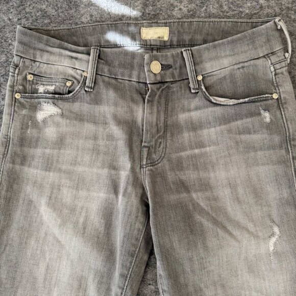 Mother “The Looker” Skinny Jeans Holy Smokes Grey Distressed Size 26 - Picture 3 of 16